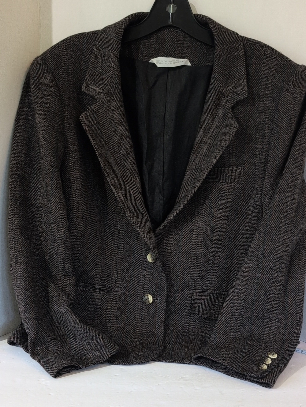 Vintage Barclay Square 100% Wool Brown Tweed Blazer Women's 16